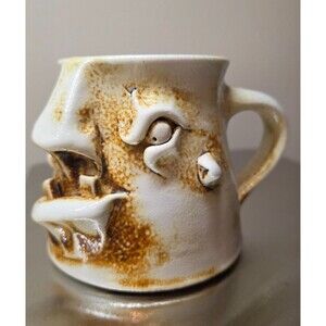 Rare Eldreth Pottery  Face Mug - One of a Kind!  Lancaster County PA